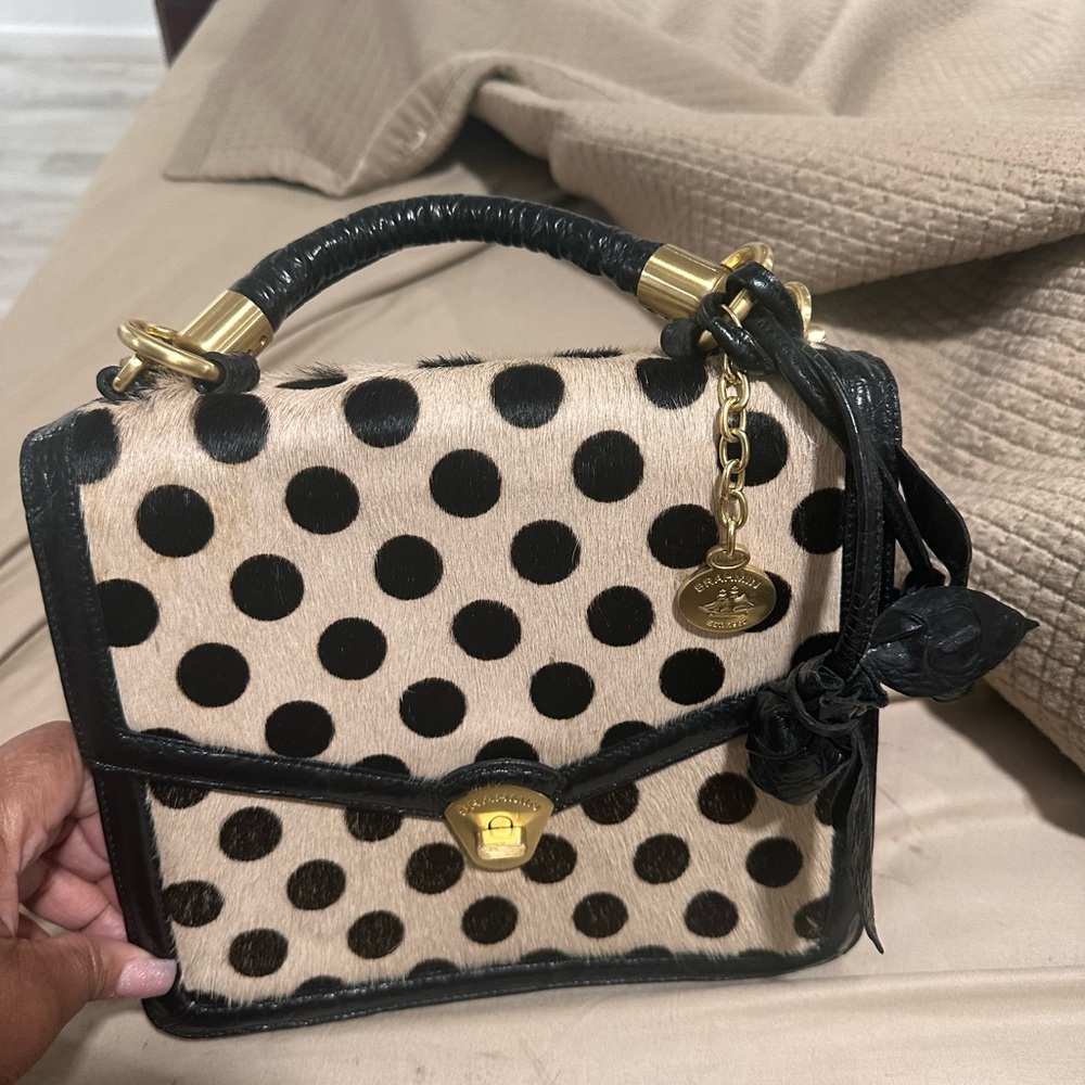 Polka Dot Handbag with Black Accents